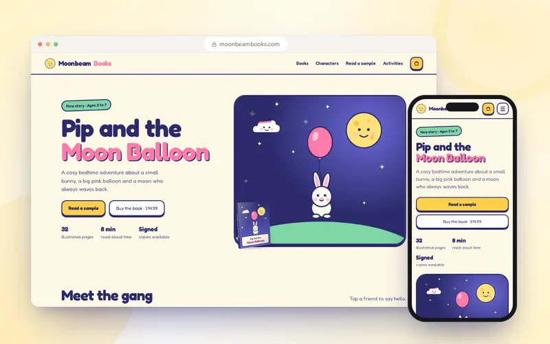 Moonbeam Books: Children’s picture-book website